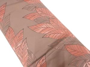 漆箔木の葉模様織出し袋帯